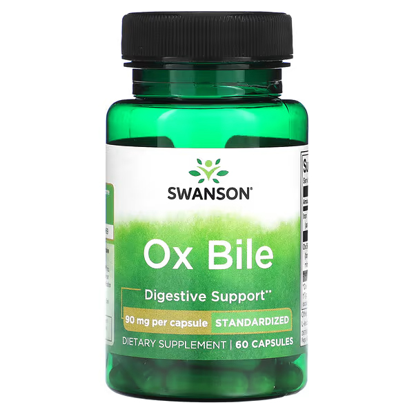 Swanson Ox Bile 90mg 60 Capsules