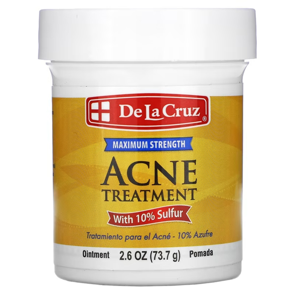 De La Cruz, Acne Treatment Ointment with 10% Sulfur, Maximum Strength, 2.6 oz (73.7 g)