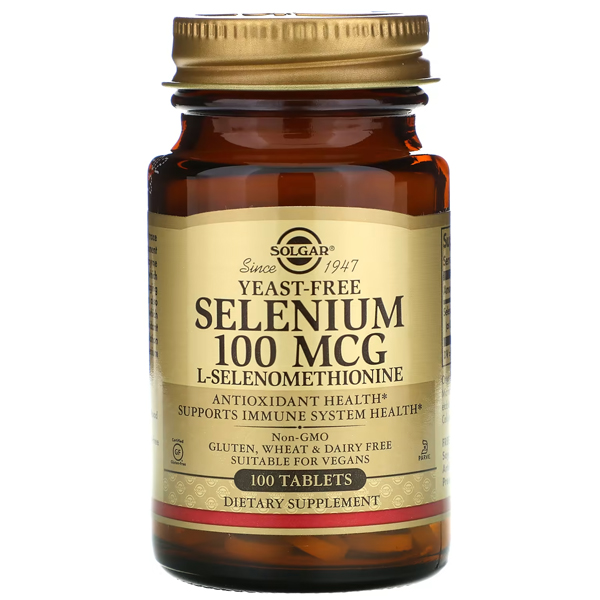 Solgar, Selenium, Yeast-Free, 100 mcg, 100 Tablets