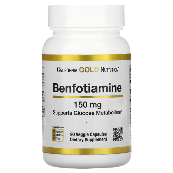 California Gold Nutrition, Benfotiamine, 150 mg, 90 Veggie Capsules