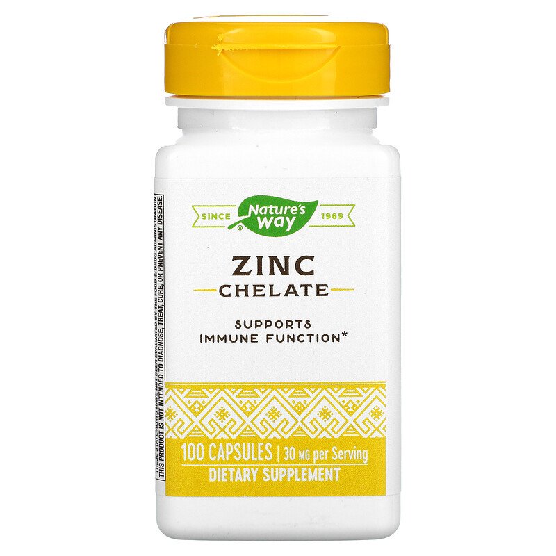 Nature's Way, Zinc Chelate, 30 mg, 100 Capsules