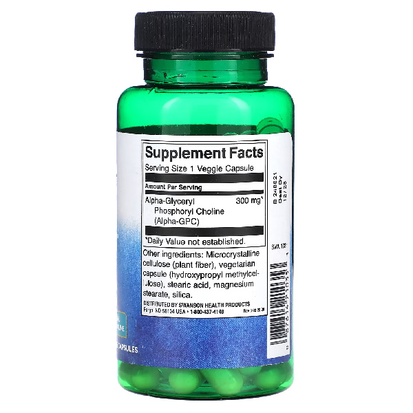 Swanson Alpha GPC 300mg 60 Veggie Capsules