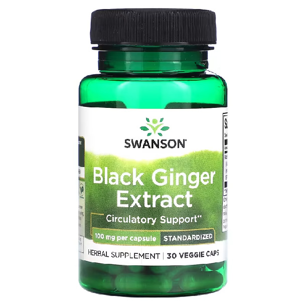 Swanson Black Ginger Extract 100mg 30 Veggie Caps