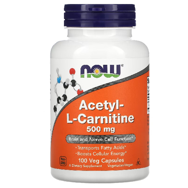 NOW Foods Acetyl-L-Carnitine 500mg 100 Veg Capsules