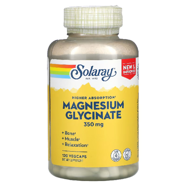 Solaray High Absorption Magnesium Glycinate 350mg 120 VegCaps