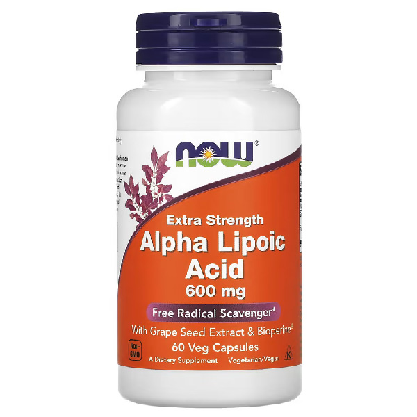 NOW Foods Alpha Lipoic Acid Extra Strength 600mg 60 veg capsules