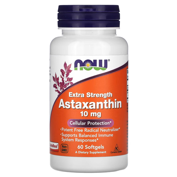 NOW Foods Astaxanthin Extra Strength 10mg 60 Softgels