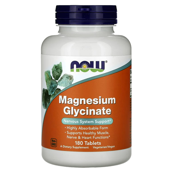 NOW Foods Magnesium Glycinate 180 Tablets