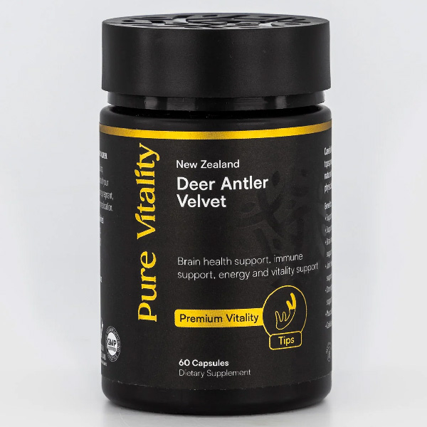 Pure Vitality Deer Antler Velvet - Premium Tips 250mg