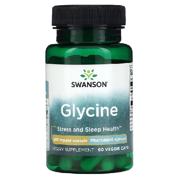 Swanson Glycine 500mg 60 Veggie Caps