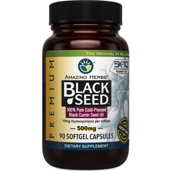 Amazing Herbs Premium Black Seed Oil Softgels 500mg 90 softgel capsules