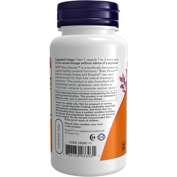 NOW Foods Brain Elevate 60 Veg Capsules