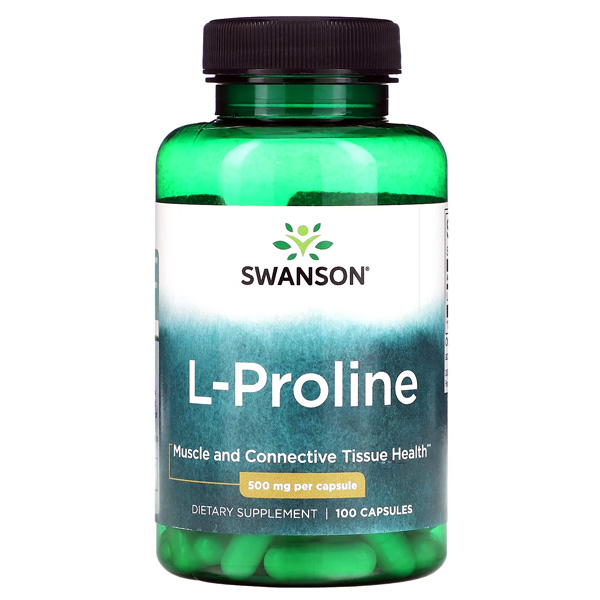 Swanson L-Proline 500mg 100 Capsules