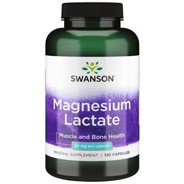 Swanson Magnesium Lactate 84mg 120 Capsules