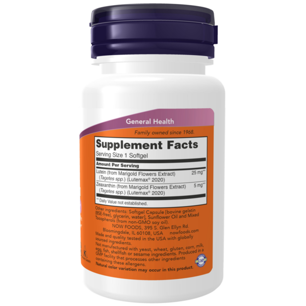 Lutein 25mg & Zeaxanthin 5mg 60SG - Image 3