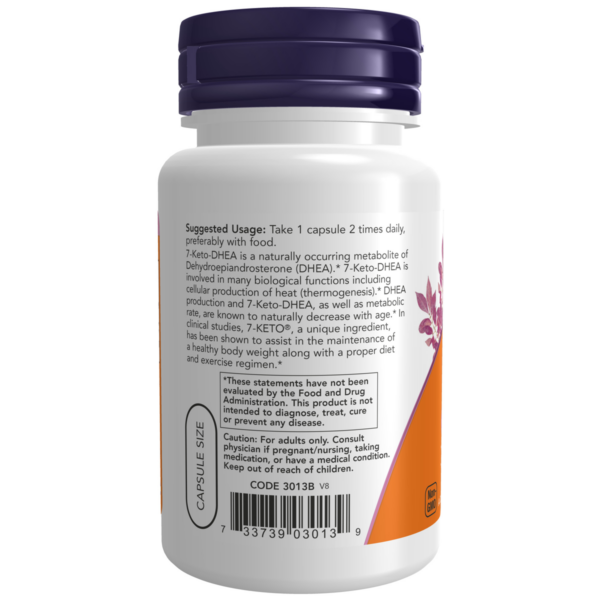 NOW Foods 7-KETO 100mg 60 Veg Capsules - Image 3