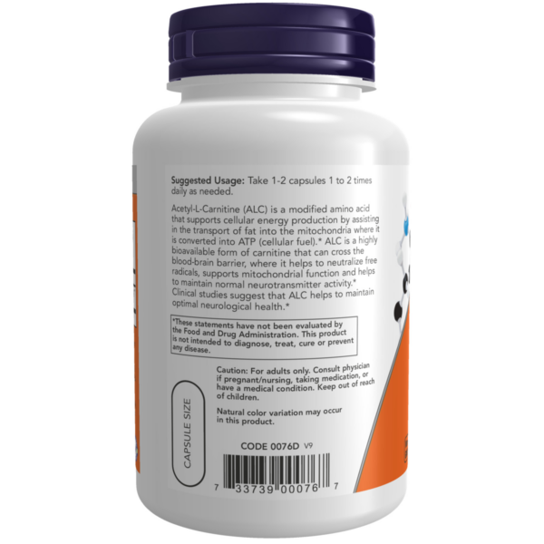 Acetyl L-Carnitine 500mg 100VC - Image 3