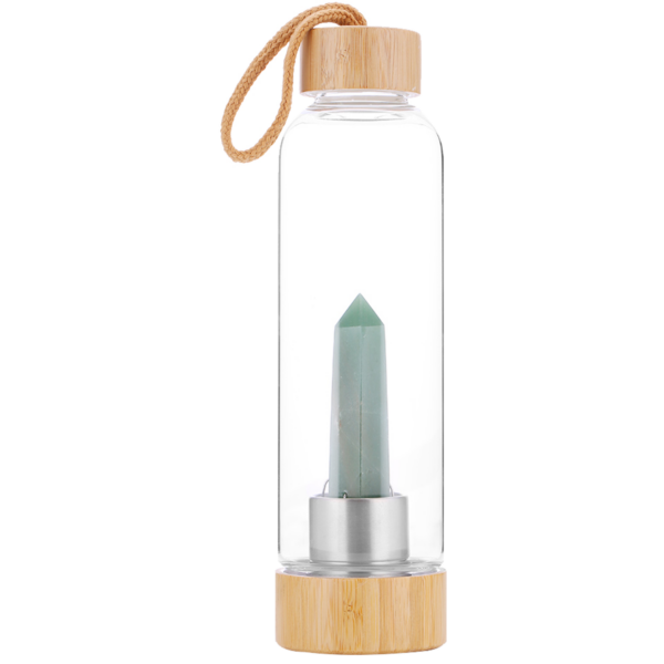 Drink Bottle with Crystal - Green Aventurine 550ml