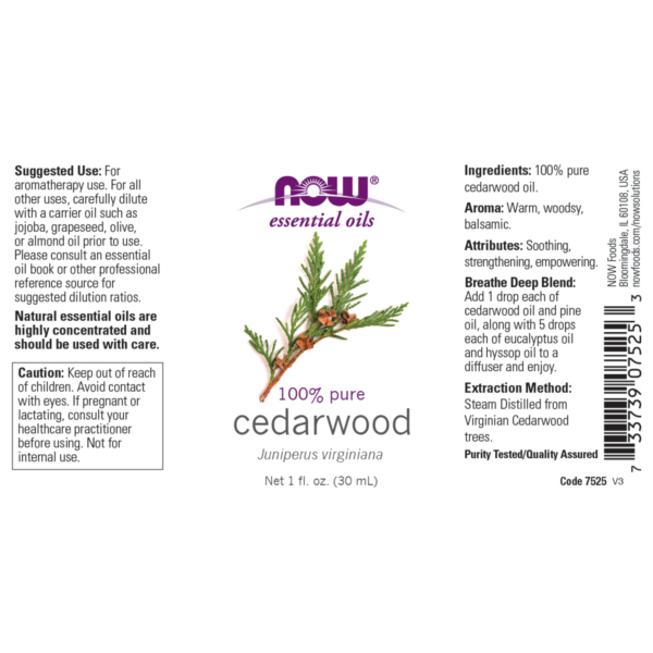 Cedarwood Oil 100% Pure 30ml (Juniperus Virginiana) - Image 2