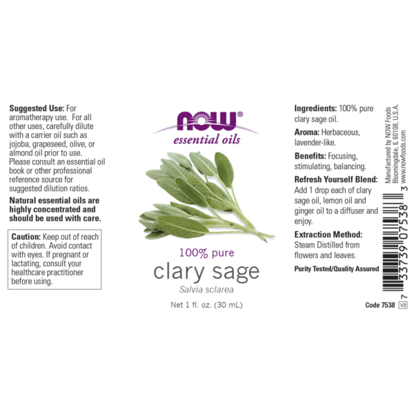 Clary Sage Oil 100% Pure 30ml (Salvia sclarea) - Image 2