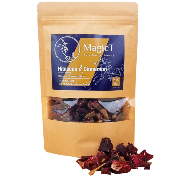 Fitness -Hibiscus and Cinnamon - Blend, 50g Pouch and 60g Glass Jar - Image 2