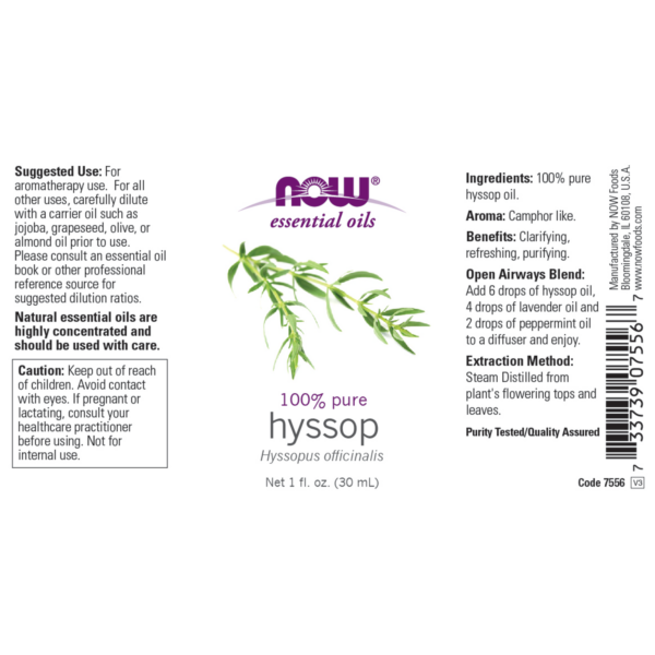 Hyssop Oil 100% Pure 30ml (Hyssopus Officinalis) - Image 2