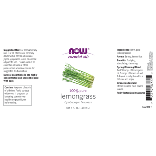 Lemongrass Oil 30ml & 118ml (Cymbopogon Flexuosus) - Image 2