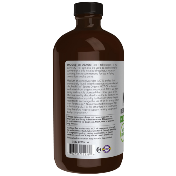 MCT Oil Organic, Derived From Coconut Oil 473ml - Image 3