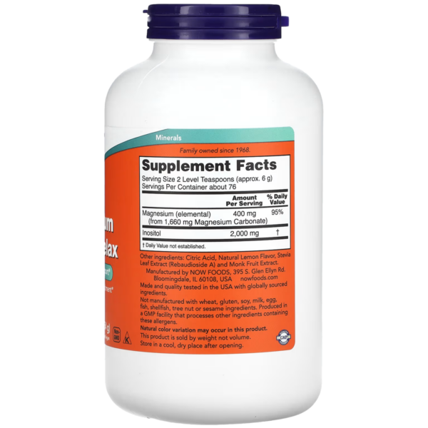 Magnesium Inositol Relax Powder 454g - Image 2