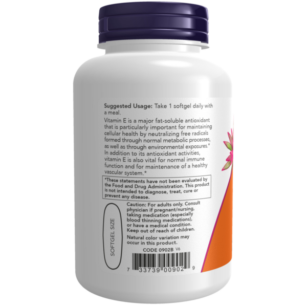 Vitamin E-1000, 100 Softgels Natural - Image 2