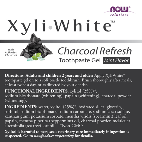 XyliWhite, Toothpaste Gel - Charcoal Refresh Mint 181g - Image 2