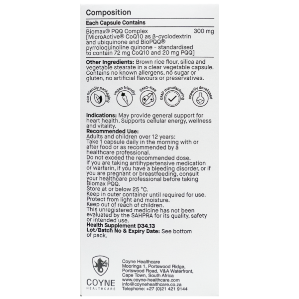 Biomax PQQ with CoQ10 Complex 300mg 30VC - Image 2